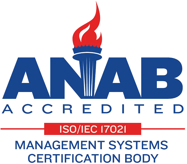 Sello de acreditación ANAB ISO/IEC 17021 como organismo de certificación